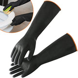 Guantes de látex resistentes a productos químicos, de goma PPE, protección industrial de seguridad, guantes largos, guantes negros de 22 pulgadas, resistentes a ácidos fuertes, alcalinos y aceites.