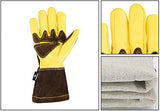 QQX Mitones Perfectos For Soldar/Guantes De Soldador, Guantes De Cuero For Soldar, Manoplas For Chimenea/Camping/Cocina/Jardinería