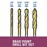 Dremel 631 Juego de brocas con punta de centrado, 4 piezas