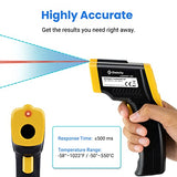 Etekcity Lasergrip 1080 Termómetro pistola de temperatura infrarrojo láser digital sin contacto, -58 ℉ ~ 1022 ℉ (-50 ℃ ～ 550 ℃), Amarillo y Negro