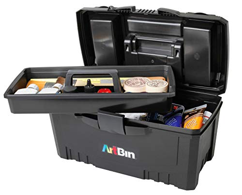 ArtBin Caja de Herramientas con Compartimentos Gemelos en la Parte Superior, 43,2 cm, Negro, 4 uds. por Paquete