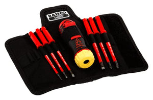 Bahco Ratcheting Screwdriver with Interchangeable Blades Set, 1000V, 6 Pieces