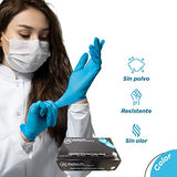 Guantes Desechables De Nitrilo azules - Libres de Látex y polvo - Resistentes - Ideales para cocina y uso medicinal - Cajas con 100 piezas c/u - Talla Grande