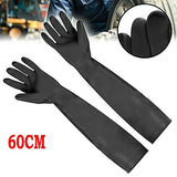 XINYE wuxinye 60 cm Goma PPE Latex Gauntlets Largos Guantes Resistente al ácido Protección química Protección química Látex Guantes industriales Ajuste para el Trabajo Hogar