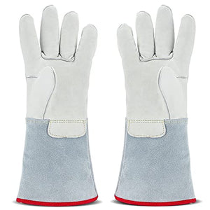 Bonvoisin Guantes criogénicos de 14.2 pulgadas/36 cm de largo medio brazo LN2 guantes protectores para nitrógeno líquido/hielo seco/almacenamiento en frío