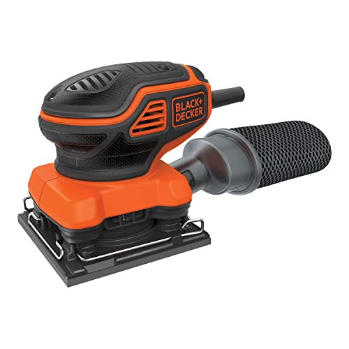 BLACK+DECKER BDEQS300 Lijadora orbital de 1/4 hojas con interruptor de paleta Actuati