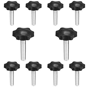 10 pomos hexagonales de plástico para tornillos de extracción rápida (M8-1,25 x 25 mm)