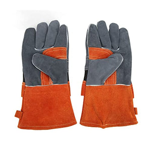 YECK Guantes Resistentes al Calor ignífugos, no abrasadores, ignífugos, Guantes Protectores para Barbacoa para cocinar con 3 Compartimentos para Acampar Naranja