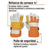 Truper GU-215, Guantes de carnaza y loneta, con refuerzo, unitalla