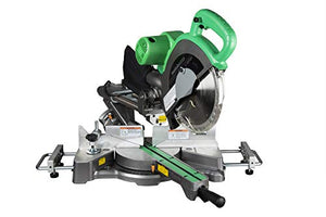 Metabo HPT Sierra ingletadora compuesta deslizante de 10 pulgadas, guía láser ajustable, doble bisel, control electrónico de velocidad, motor de 12 amperios, freno eléctrico (C10FSHS)