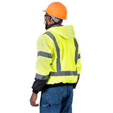 Pioneer Chaqueta bomber de seguridad impermeable de alta visibilidad con capucha desmontable, cinta reflectante, amarillo/negro, unisex, M, V1130460U-M