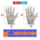 HYCOPROT - Guantes de trabajo de algodón y poliéster, ligeros, duraderos, para construcción industrial, jardinería, almacén, hombres y mujeres (azul, 12 pares)