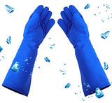 Guantes criogénicos de baja temperatura de nitrógeno líquido protector de cuero vacuno resistente para hielo seco, nitrógeno líquido, almacenamiento en frío, tamaño grande (15 pulgadas)