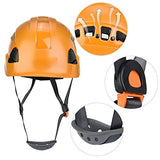 Casco de protección industrial, material de calidad cómodo de llevar Casco de seguridad de tela suave para espeleología(28 * 21 * 18cm-naranja)