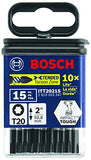 BOSCH ITT20215 15 piezas Impact Tough 2 In. Torx #20 puntas de alimentación