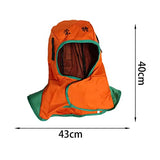 Almencla Capucha de soldadura transpirable, de malla interior lavable gorro de soldadura ajustable a prueba de polvo para soldador, soldadura, naranja XL