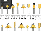Ruteador compacto, 1/4 pulgadas 710 W Palm Router Trimmer con base de desbrozador / inclinación/profundidad y 15 piezas fresadoras, recortadora eléctrica laminada para carpintería – Kit de recorte de fresado