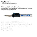 Dremel 2000-01 Antorcha versátil de butano para soldar con punta de precisión