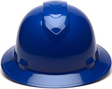 Pyramex Safety Products HP54160 Ridgeline Full Brim Hard Hat, 4 Pt. Ratchet, Blue