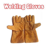 Welding Jacket Leather Apron Guantes de trabajo Guantes de soldador de cuero Anti-Heat Guantes de seguridad for soldar Guantes de protección de metal for soldar wear-resistant, anti-scalding, flame re