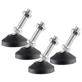 BokWin 4Pcs M12 Thread Furniture Levelers, Black Furniture Glide Swivel Leveling Feet, Heavy Duty Furniture Leveler, Adjustable Leveling Feet Lathe Feet (2.3" Dia. Base, 1.9" Thread Length)