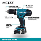 Makita DDF453SYE - Kit de taladro para conductor inalámbrico de 1/2 pulgadas