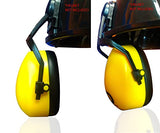 DECIBEL DEFENSE Orejeras ajustables para casco duro, protección auditiva NRR 30dB construcción de protección auditiva, soldadura, fabricación, Amarillo hi-viz, Regular