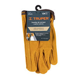 Truper GU-245, Guantes de carnaza, usos generales, puño ajustado, corto