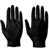 farawamu 100 guantes de nitrilo, desechables gruesos, guantes de nitrilo, sin polvo, uso médico dental, color negro M