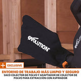 Ingletadora Evolution Power Tools R185SMS+ con corte multimaterial, bisel de 45 grados, inglete de 50 grados, guía de 210 mm, hoja incluida corta madera, plástico, metal y más (1500 W, 230 V, 185 mm)