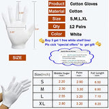 12 pares unisex de algodón blanco suave para eccema, guantes para hidratar las manos secas de algodón blanco (grande)…