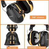 Procase Orejera contra Ruido, Protector Auditivo NRR 28 dB Cancelación de Ruido Profesional, Casco Anti Ruidos Protector de Oído para Campo de Disparo y Temporada de Caza -Naranja