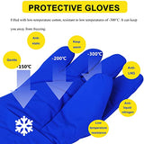 Guantes criogénicos de baja temperatura de nitrógeno líquido protector de cuero vacuno resistente para hielo seco, nitrógeno líquido, almacenamiento en frío, tamaño grande (15 pulgadas)