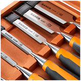 Bahco 424P-S6 Bevel Edge Chisel Set of 6 in a Wooden Box by Bahco