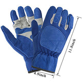 Vaupan Guantes de trabajo, guantes de jardinería a prueba de espinas para hombres y mujeres, guantes resistentes a los arañazos, buen agarre para cortar madera, pesca, conducir, jardín, patio, trabajo (azul)