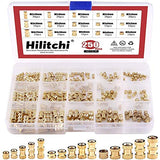 Hilitchi 250 piezas M2/M3/M4 rosca hembra de latón moleteado insertos roscados insertos insertados surtidos Kit surtido