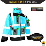 KwikSafety Agent y Galaxy SoftShell Chaqueta de seguridad clase 3 de alta visibilidad estándar y patrón premium | S a 3XL, Galaxy - Ribete reflectante de alta calidad y bolsillo para brazo de identificación, 1 unidad, Large