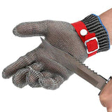 GuDoQi Guantes de Trabajo, Malla Metalica Acero Inoxidable, Protección de Manos de Nivel 5, Guantes de Cocina para Cortes, Guantes de Matanza, Tallado en Madera, Cortadora de Mandolina (Mas Grande)