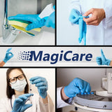 MagiCare Guantes de nitrilo azul, desechables, sin látex, de grado médico, 100 guantes/caja (medianos)