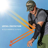 Mangas de protección UV para brazos con protección UPF 50, para hombres y mujeres, deportes al aire libre, Negro, X-Large