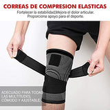 Rodilleras Deportivas, MTQ Rodilleras de Compresión Rodillera Deportiva Elastica Ajustable con Tensión de la Banda Rodilla de Soporte para Correr, Gym, Basquetbol, Voleibol, Bicicleta Montaña y Actividades Deportivas (2 Piezas) (XX-Large)