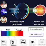 Gafas de protección láser profesionales de 190 nm-540 nm para 405 nm, 445 nm, 532 nm láser y gafas de seguridad láser violeta/azul/verde de 450 nm (específicamente para láser de 532 nm)