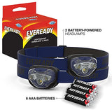 Eveready LED Headlamps (2-Pack), Bright and Durable Head Lights for Running, Camping, Fishing, Emergency (Batteries Included)