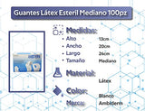 GUANTE LATEX ESTERIL MEDIANO 100pz AMBIDERM. Appcrom