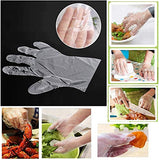 500 Guantes Desechables sin Talco Transparentes Libre de Látex y BPA Propiedades Anti-Estáticas para Uso Doméstico Cocina y Exteriores (Talla - Grande)