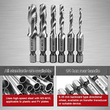 Brocas de taladro compuesto de manija hexagonal, brocas M10 HSS de vástago hexagonal de 1/4"y brocas cónicas de rosca Pieza de herramienta eléctrica