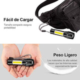 EASYTAO Linterna LED Recargable Paquete de 2, Lampara Tactica con Luz de XPE+COB Flashlight Portátil, Lampara Led con 5 Modos de Luz