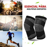 Rodilleras Deportivas, MTQ Rodilleras de Compresión Rodillera Deportiva Elastica Ajustable con Tensión de la Banda Rodilla de Soporte para Correr, Gym, Basquetbol, Voleibol, Bicicleta Montaña y Actividades Deportivas (2 Piezas) (XX-Large)