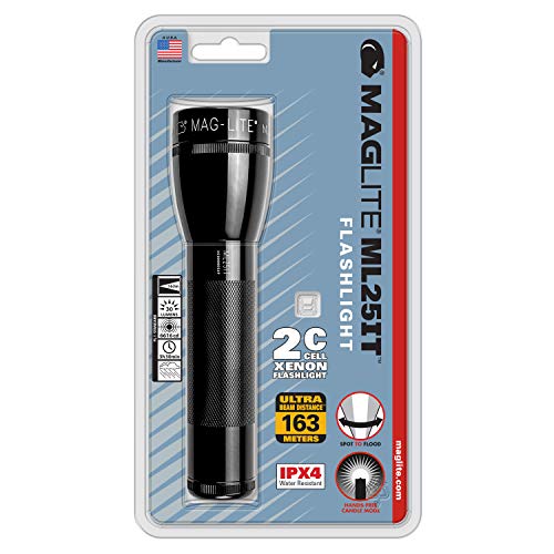 Maglite ML100 LED 2-Cell C linterna en caja de exhibición, negro