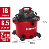 Craftsman CMXEVBE17595 aspiradora húmedo y seco de 16 galones de 6.5 Picos, aspiradora Resistente con Accesorios, Rojo